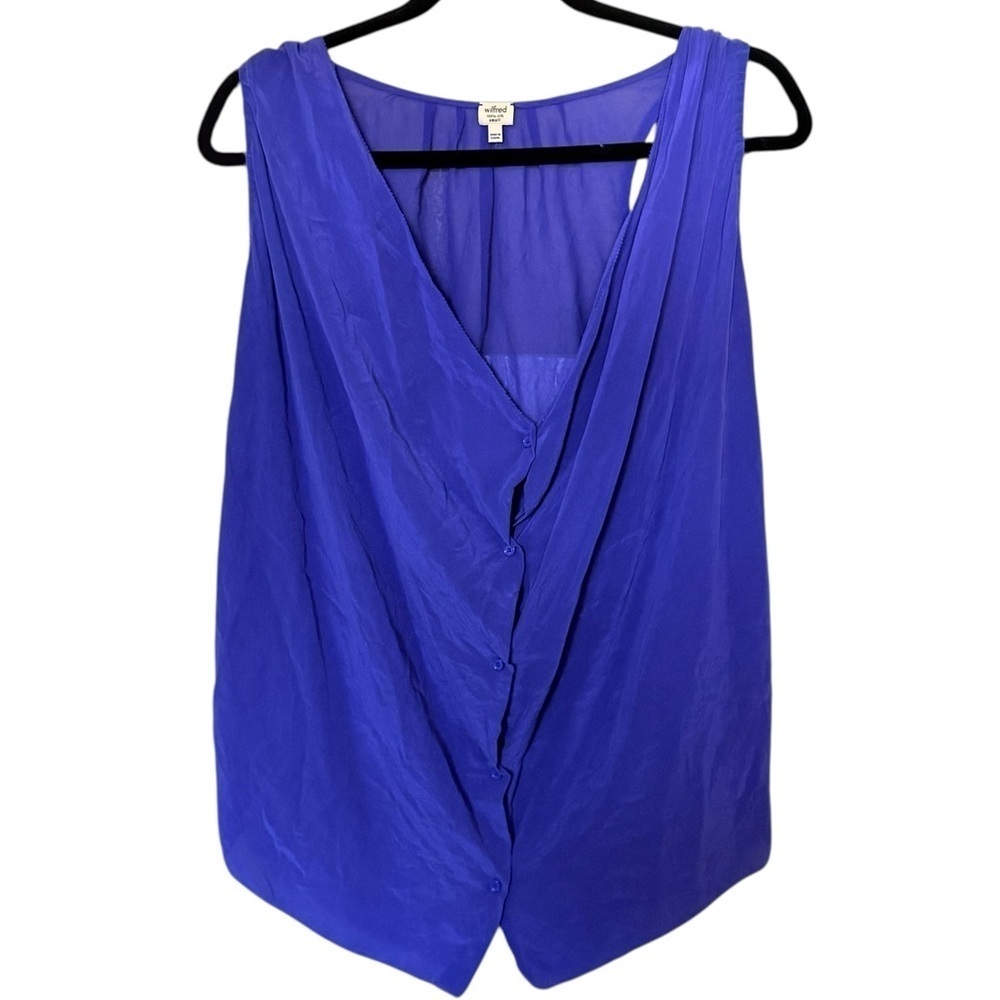 Wilfred Artizia Silk Button Front Drape Tank Top